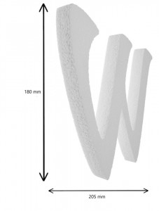 Litera polistiren dens -W- 18x20,5x2cm font Aladin - Img 2