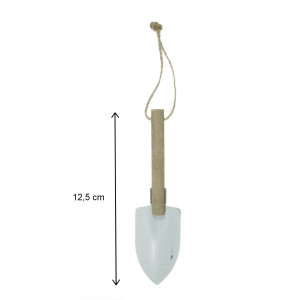 Lopatica metal alb si coada lemn cu agatatoare 3,3x12,5cm HAF-21B153 - Img 2