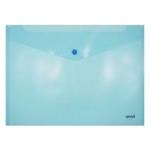 Mapa plastic transparent plic cu capsa A4 Spree albastru pastel PP75802