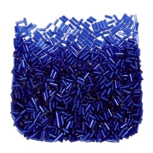 Margele nisip tubulare albastru metalizat 5x2mm 50g