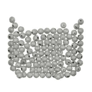 Margele plastic rotunde argintiu mat 5,5x5,8mm 10g