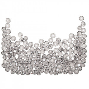 Margele sticla fatetata rondele gri transparent 3x4mm 6g