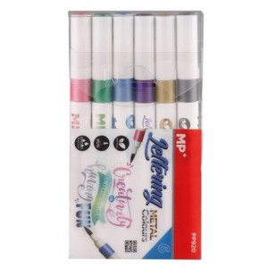 Marker metalizat varf pensula 6 culori/set MP PP920