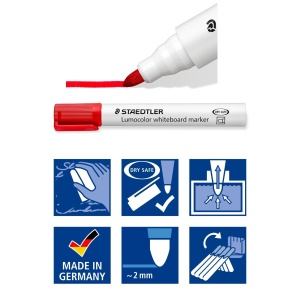 Marker pentru tabla magnetica Staedtler 351-2 rosu - Img 2