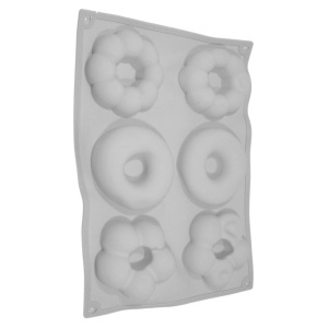Matrita silicon 6 forme gogosi 16,5x23x1,7cm gri T10070