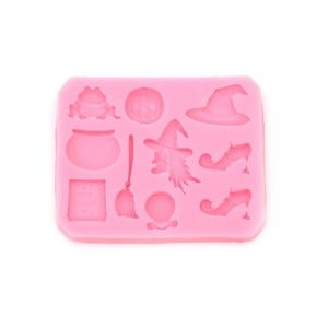 Matrita silicon dreptunghiulara decor Halloween 8,5x6,7x0,9cm 825186 roz