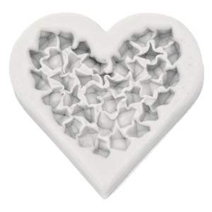 Matrita silicon inima cu model 8,7x8,5x1,3cm 825161 gri