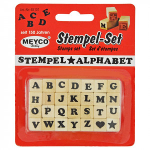Mini stampile alfabet 1x1x2,4cm 28/set Meyco 65101