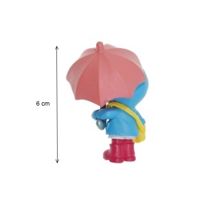 Miniatura baiat cu umbrela plastic 3,5x6x4cm roz/albastru - Img 2