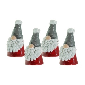 Miniatura gnom rasina rosu/gri 2x4x2,2cm 4/set Canea RD22B-2365