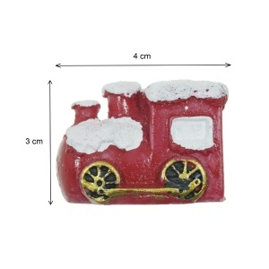 Miniatura locomotiva din rasina rosu/alb 2,3x2,7x4cm - Img 2