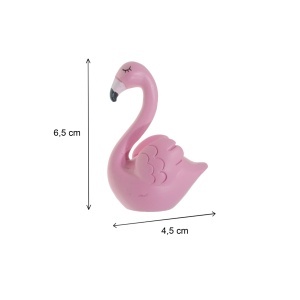 Miniatura pasare flamingo din rasina 4,5x6,5cm - Img 2
