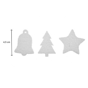Miniatura polistiren dens stea/clopot/brad/ 4,5x1cm 3/set - Img 2