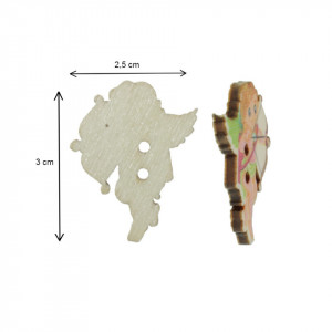 Nasture lemn multicolor Cupidon 2,5x3cm 10/set - Img 2