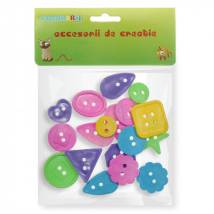 Nasture plastic multicolor diverse forme 30g/18buc Colorarte a606