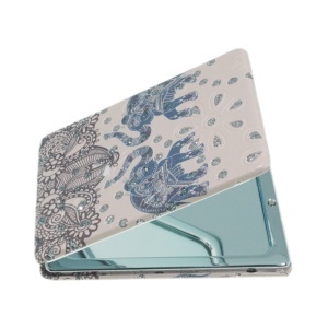 Oglinda de buzunar dubla model Elefanti-6 6x9cm bej/multicolor