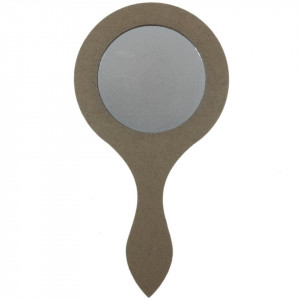 Oglinda rotunda pe suport mdf cu maner 19x10cm - Img 1