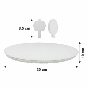 Orasel miniatura polistiren dens casuta/pom/masina/baza oval 4-30x2cm 8/set - Img 3