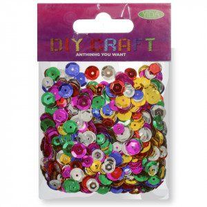 Paiete plastic multicolor metalizat 6 mm 10/14g/set Colorarte a605