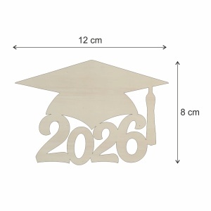 Palarie absolvent 2026 personalizata placaj 12x8cm - Img 2