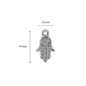 Pandantiv metalic argintiu mana fatima 10x16mm 20/set - Img 2