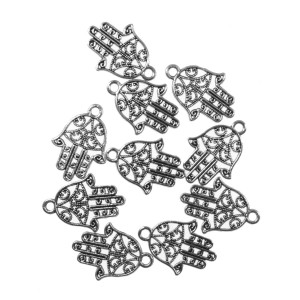 Pandantiv metalic argintiu mana fatima 15x21mm model-7 10/set