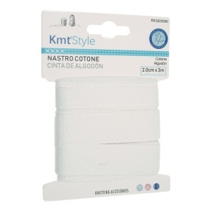 Panglica bumbac alba 20mm x 3m KmtStyle 5200589