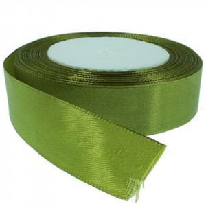 Panglica satinata verde oliv intens 25mm x 21m/rola