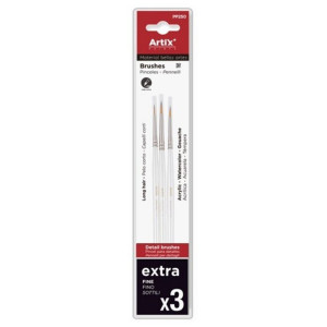 Pensula sintetica varf liner coada scurta 3/set Artix 3/0-2/0-0 PP250