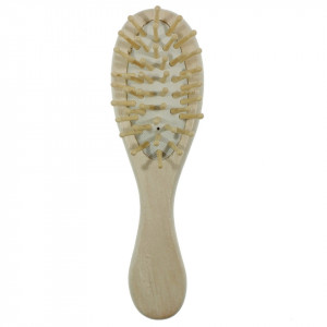 Perie lemn natur pentru par nefinisata 15,5cm