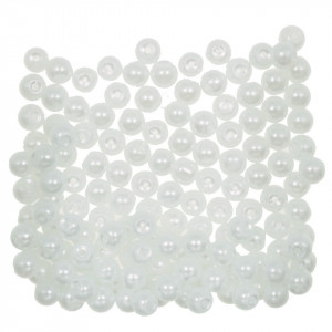 Perla sticla rotunda alba 5,5x6mm 40g