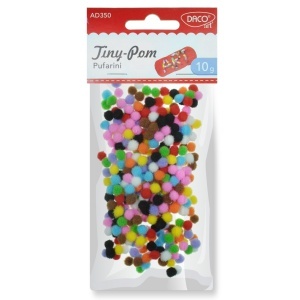Pompon multicolor 0,6cm 10g/pachet Daco AD350