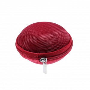 Portofel rotund rosu cu fermoar si 7 lacasuri pentru uleiuri esentiale 8cm 4202320000