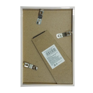 Rama foto plastic cu spate + picior poza 10x15cm dimensiune totala 10,5x15,5x1,8cm argintiu 082089 - Img 2