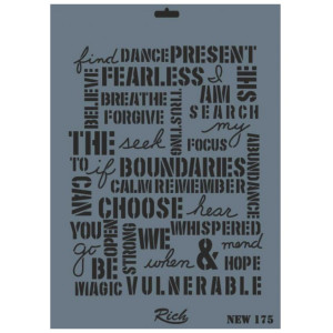 Sablon plastic Cuvinte motivante 25x35cm Rich NEW 175