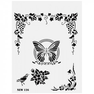 Sablon plastic fluture/vita de vie/flori 25x35cm Rich NEW 126