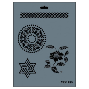 Sablon plastic Mandala si floare 25x35cm Rich NEW 135