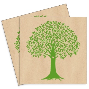 Servetel Copac pe fond natur 33x33cm 2/set 1204-23905
