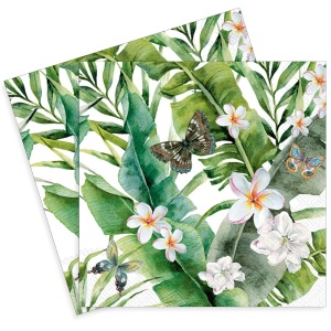 Servetel fluture,frunze si flori 33x33cm 2/set L1043800