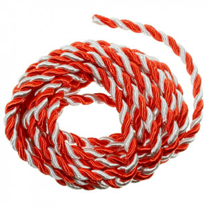 Snur rasucit 5mm x 3m alb cu rosu