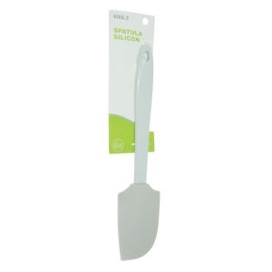 Spatula silicon 10x6cm cu maner plastic 18,7cm culori diverse T05188