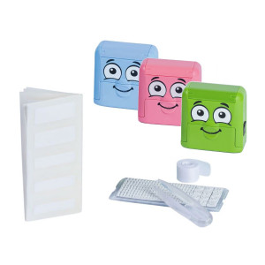 Stampila Marky roz/bleu/verde pentru textil/plastic/carton cu accesorii - Img 3