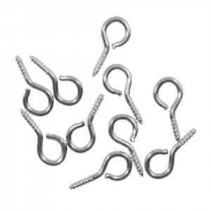 Surub cu inel argintiu 1,5x0,6cm 10/set X82