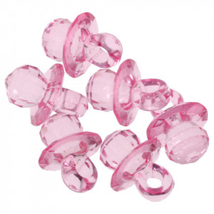 Suzeta plastic roz 4cm 6/set