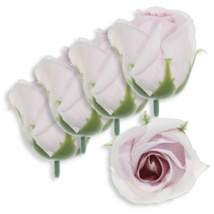 Trandafir din sapun in 3 culori roz pal/roz/roz antic 5cm cu tija din plastic 5/set