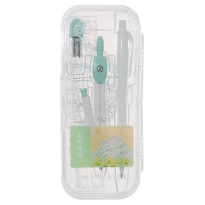 Trusa geometrie 7 piese/set mina 0,7mm HB-8407 Hongbo verde