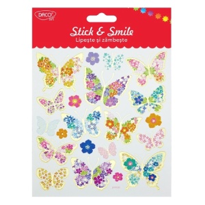 Abtibild fluturi si flori 15x16cm Daco AB068 multicolor