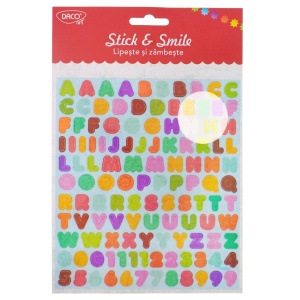 Abtibild litere si cifre 15x16cm 121/set Daco AB038 multicolor