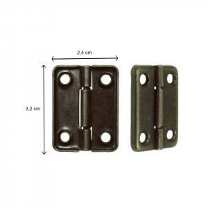 Balama bronz colturi rotunjite 3,2x2,4cm 2/set X67 - Img 2