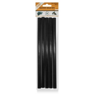 Baton silicon negru 1x19cm pentru pistol silicon mare 5/set